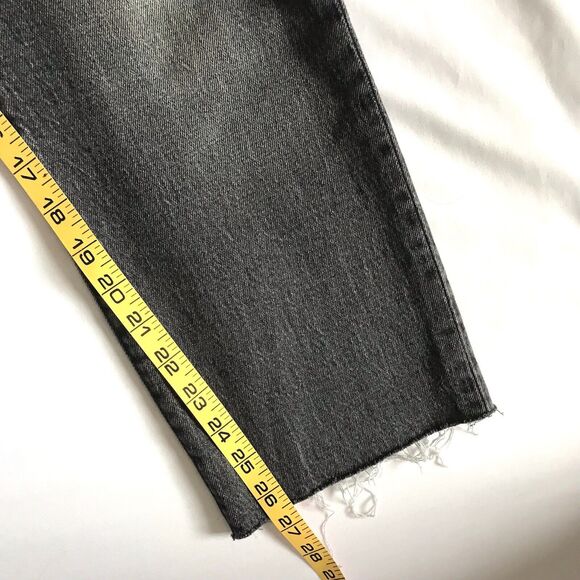 Levi's Premium 501 Womens Jeans Sz 24 Black Big E Reproduction HR Raw Cutoff - Picture 12 of 12